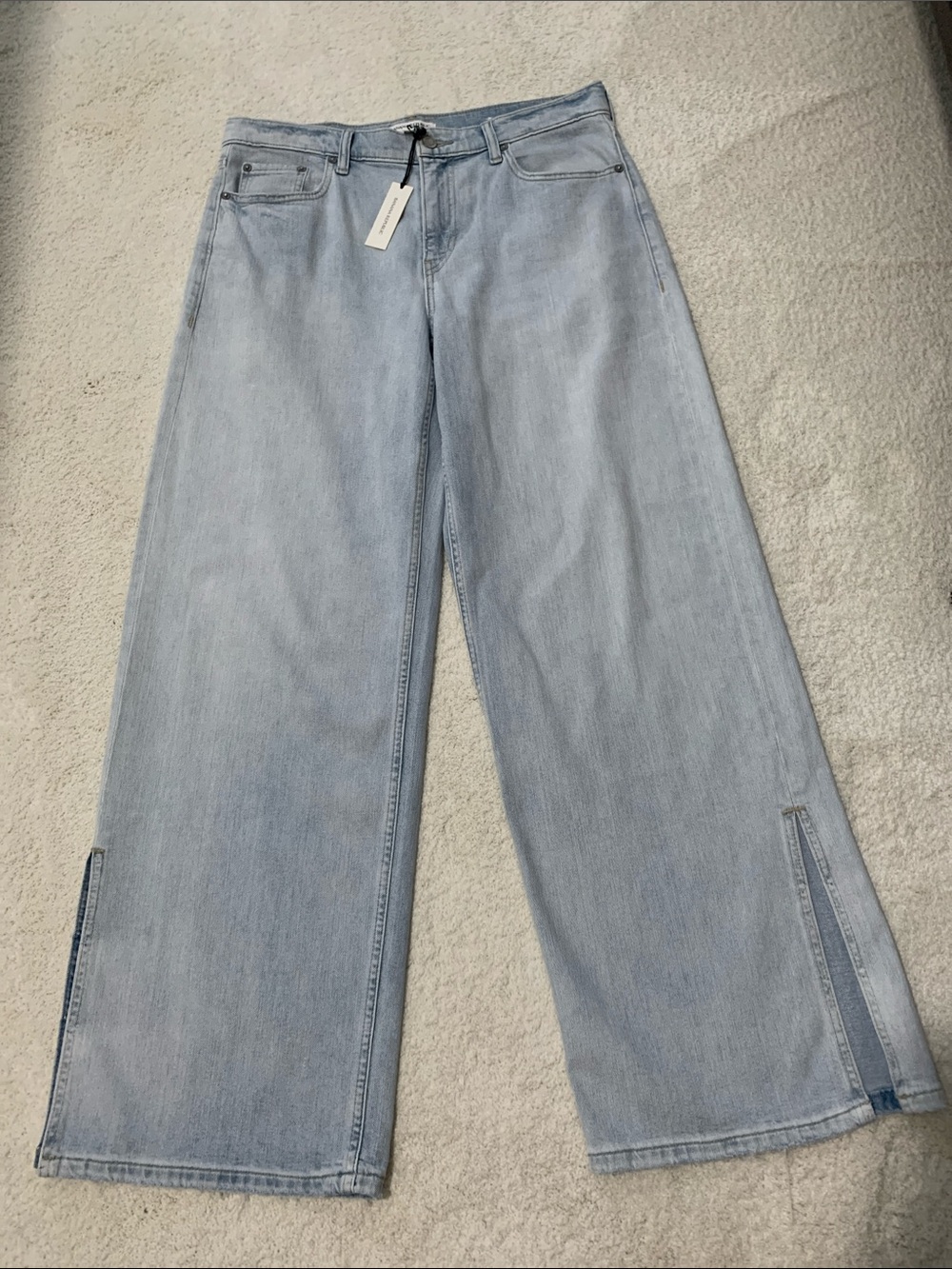 Banana Republic Light Blue Wide Leg Jeans with Hem Slits